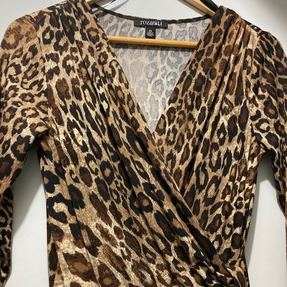 Black and leopard print faux belt tie jumpsuit - Picture 4 of 5